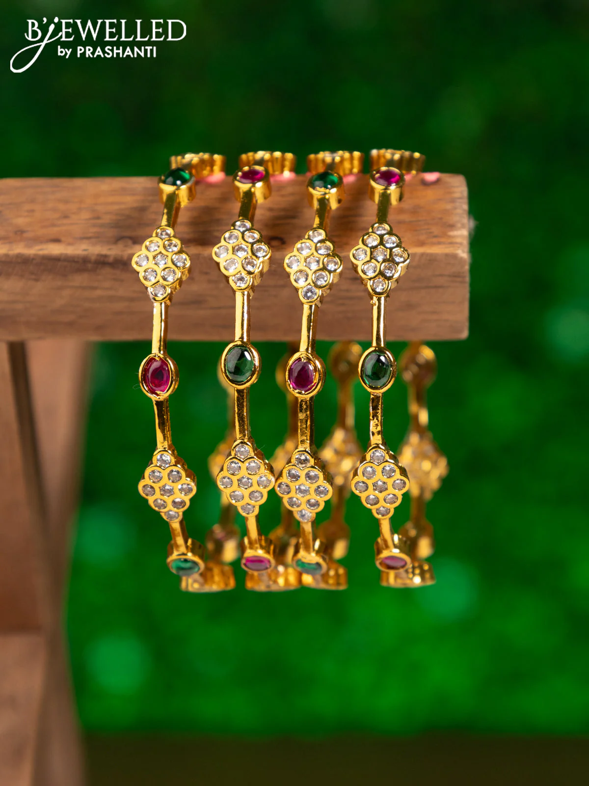 Antique bangles with kemp and cz stones