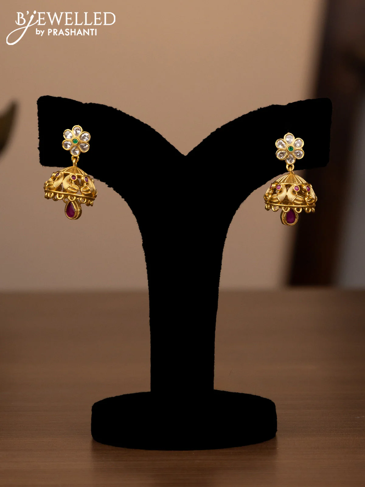 Antique haaram peacock design with kemp stones - Image 2