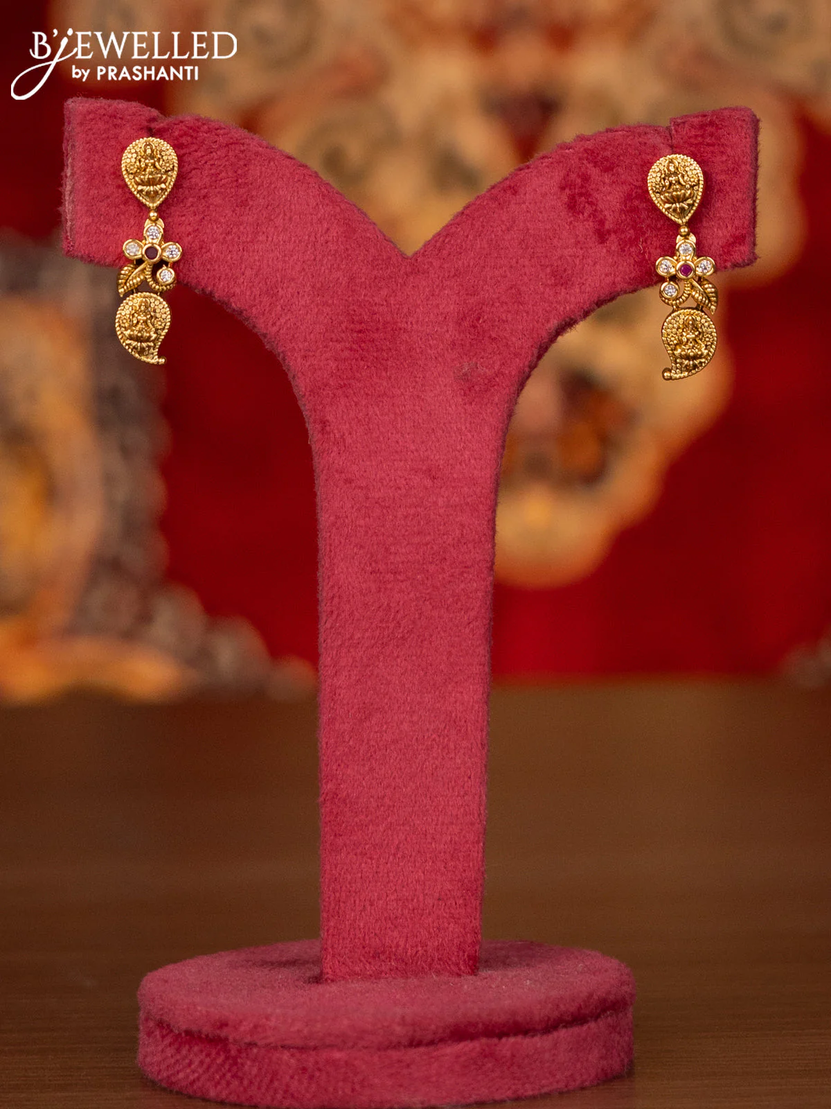 Antique haram lakshmi & maanga pattern with kemp and cz stone - Image 2