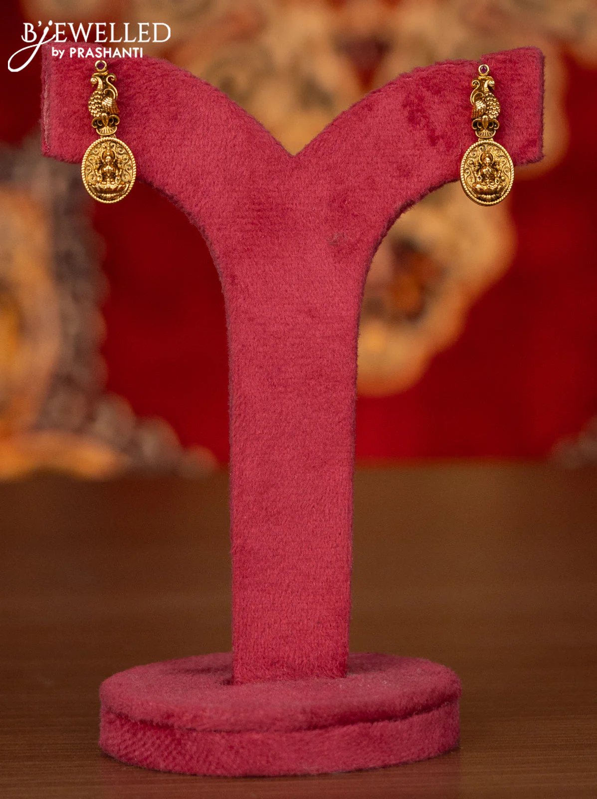 Antique haram peacock & lakshmi kasu design with kemp & cz stone - Image 2
