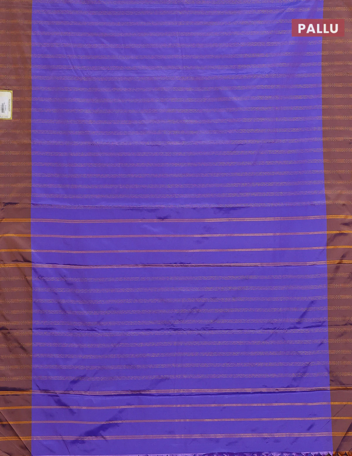Arani semi silk saree blue and dark mustard with allover zari weaves and zari woven border - Image 3