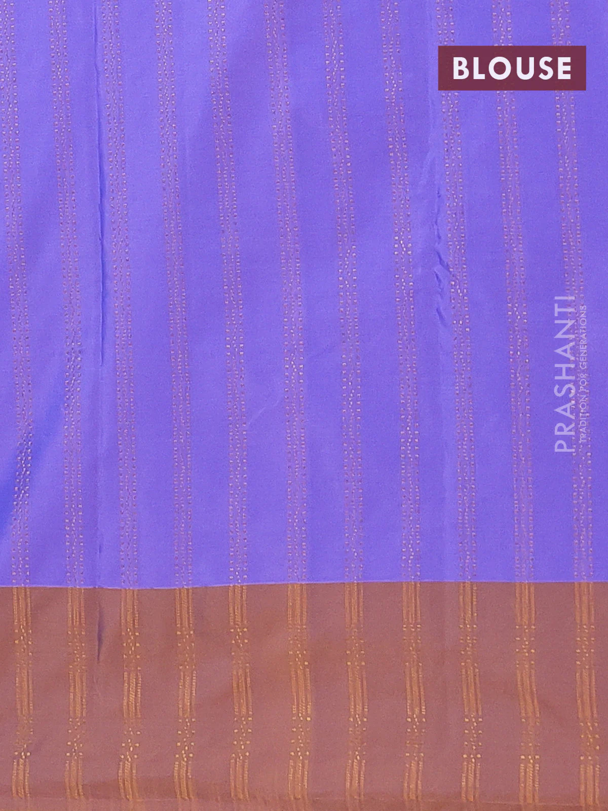 Arani semi silk saree blue and dark mustard with allover zari weaves and zari woven border - Image 4