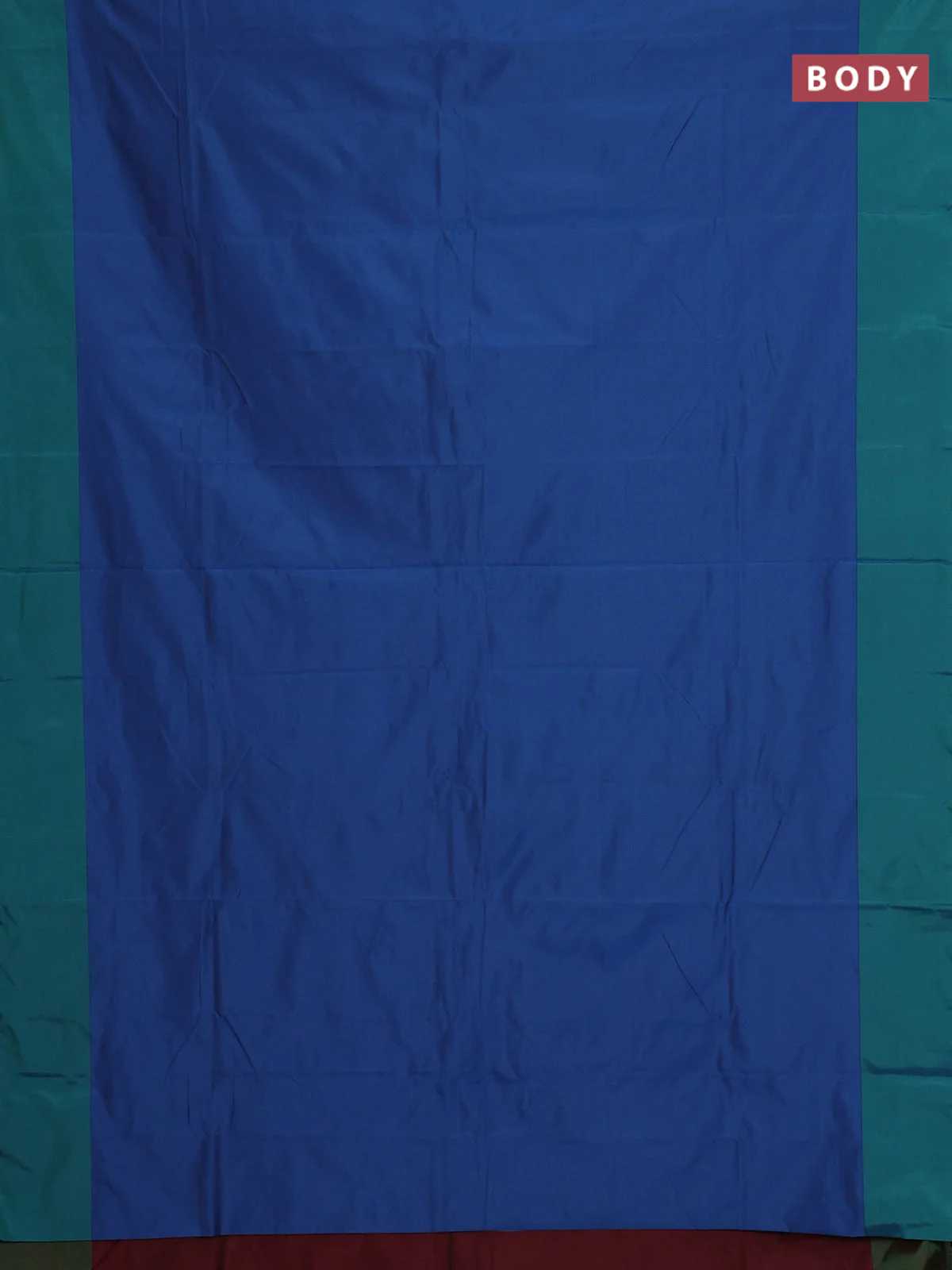 Arani semi silk saree blue and dual shade of green with copper zari woven buttas and copper zari woven butta border - Image 2