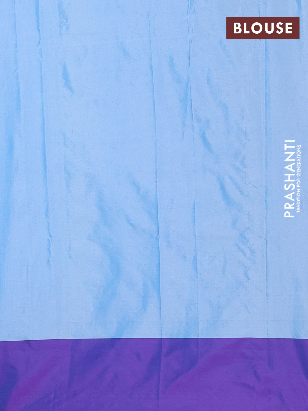 Arani semi silk saree blue and dual shade of violet with allover copper zari weaves and zari woven border - Image 4