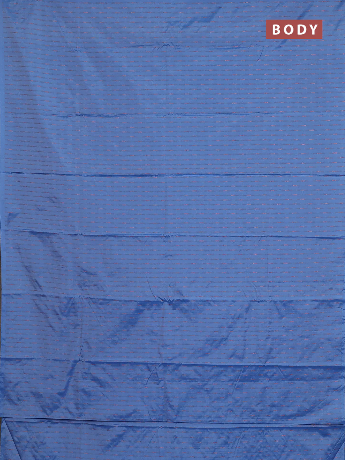Arani semi silk saree blue shade with copper zari woven buttas in borderless style - Image 2