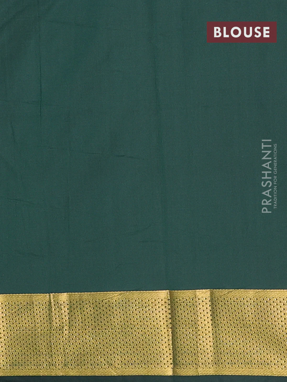 Arani semi silk saree bottle green with zari woven buttas and zari woven border - Image 4