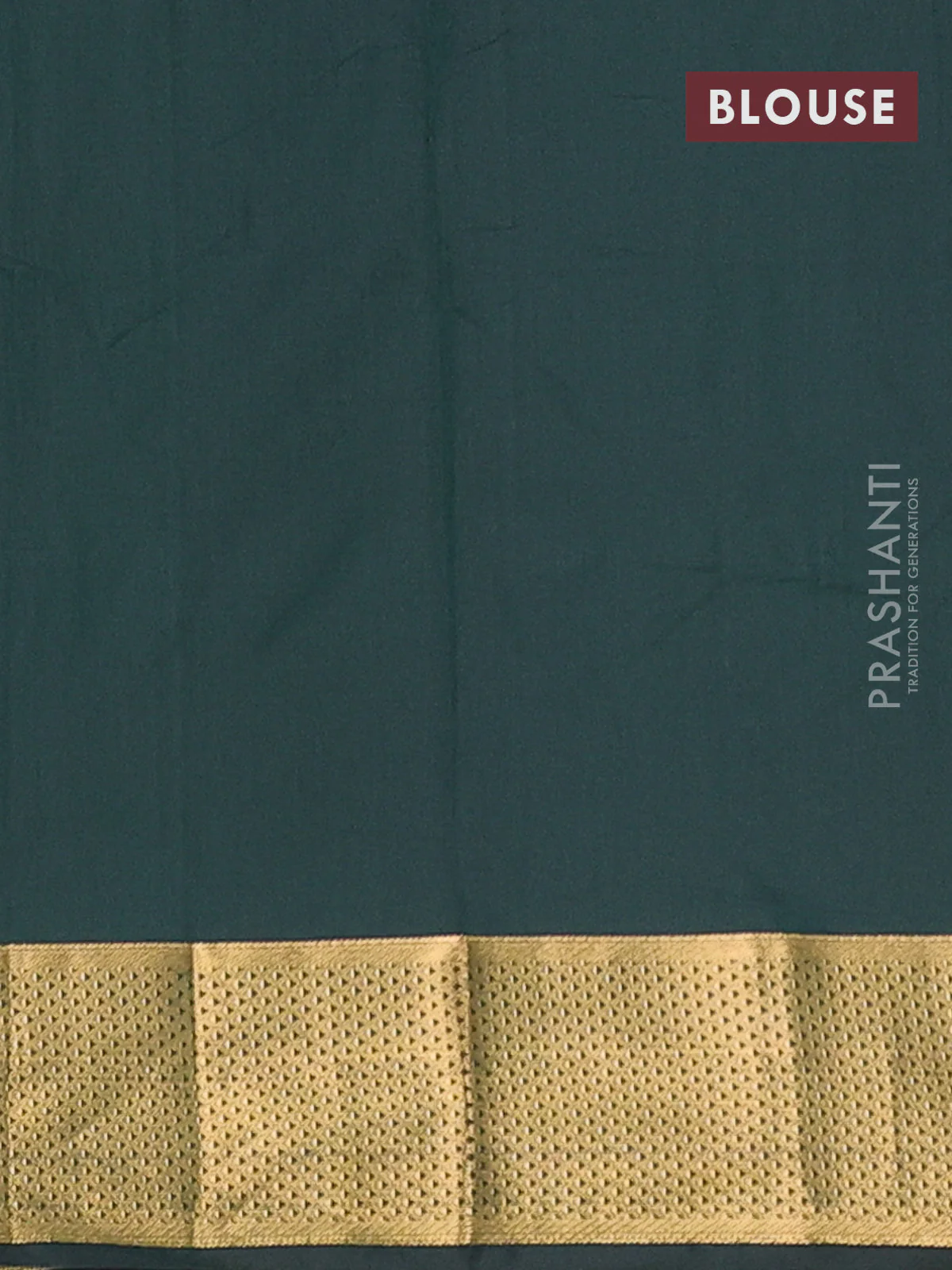 Arani semi silk saree bottle green with zari woven buttas and zari woven border - Image 4