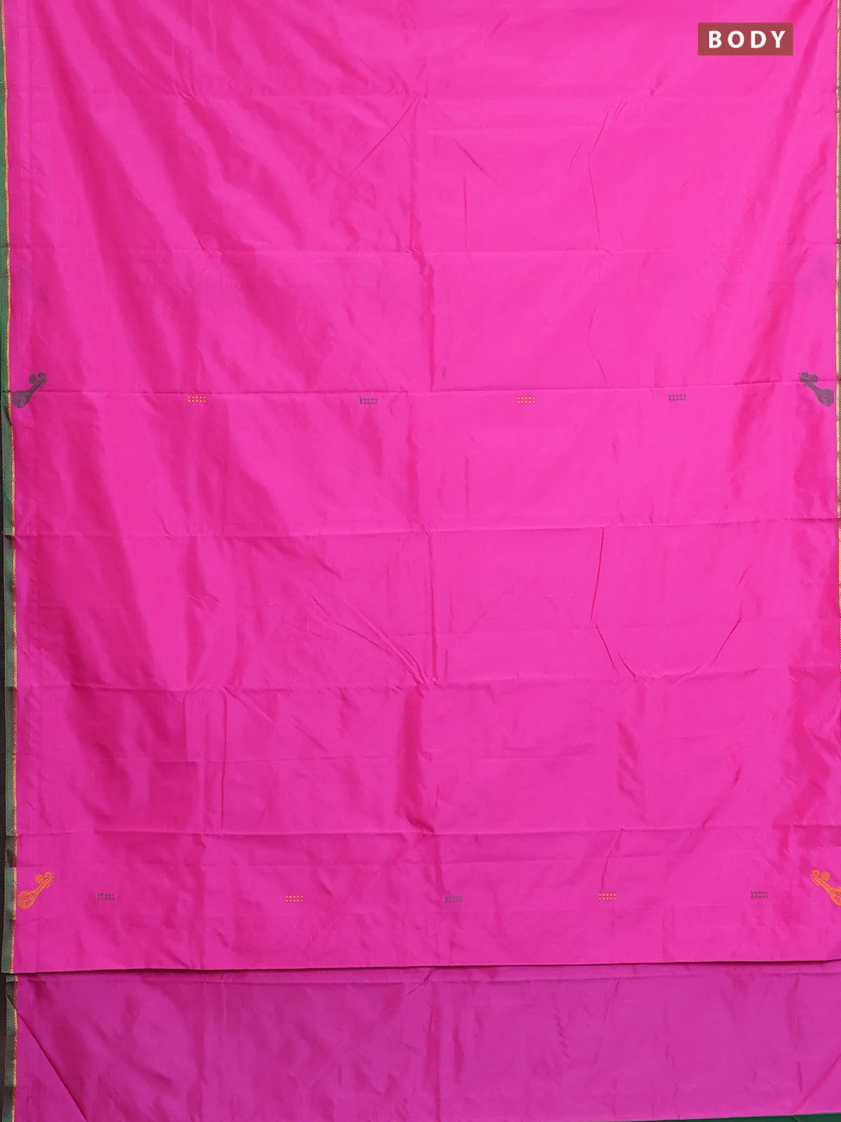 Arani semi silk saree candy pink and dual shade of greenish pink with thread woven buttas and thread woven butta border - Image 2