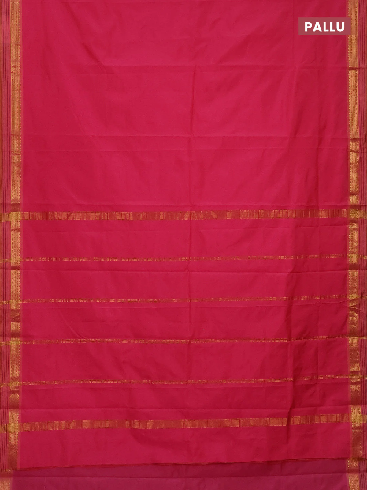 Arani semi silk saree candy pink and dual shade of yellow with plain body and zari woven simple border - Image 3