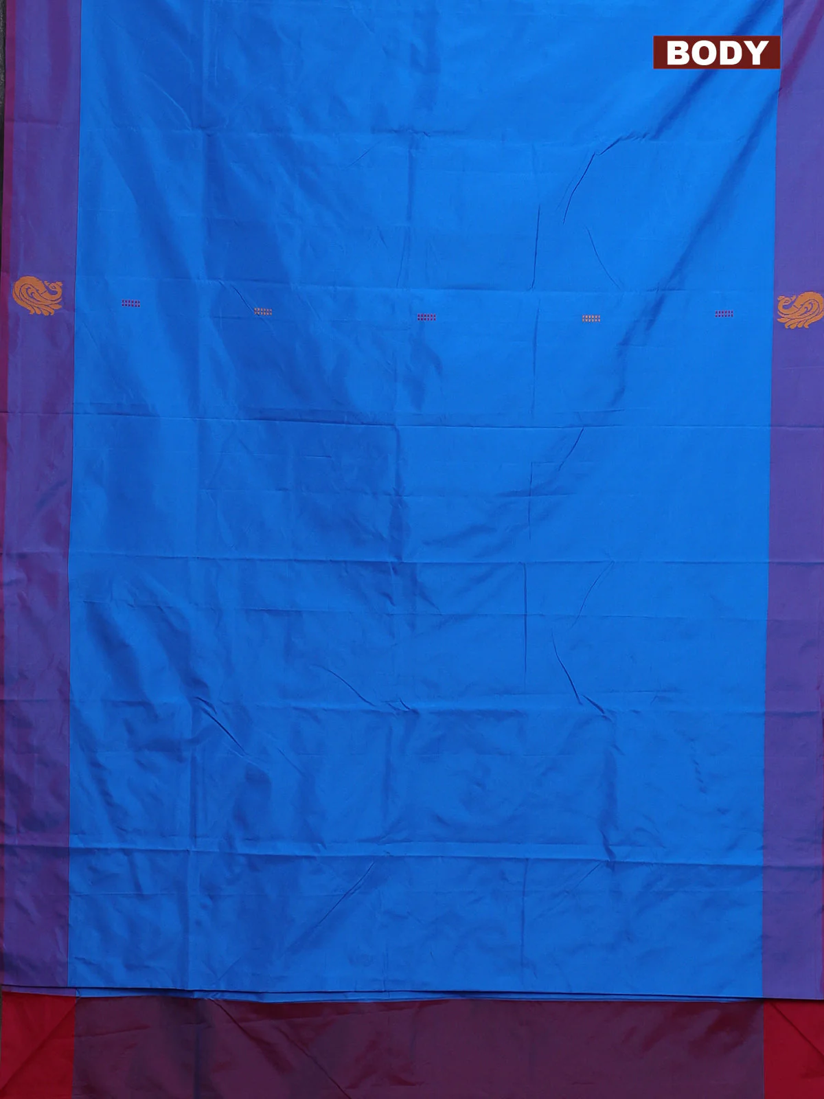 Arani semi silk saree cs blue and pink with thread woven buttas and thread woven butta border - Image 2