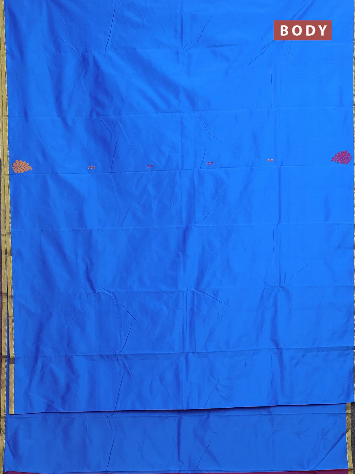 Arani semi silk saree cs blue and purple with thread woven buttas and piping border - Image 2