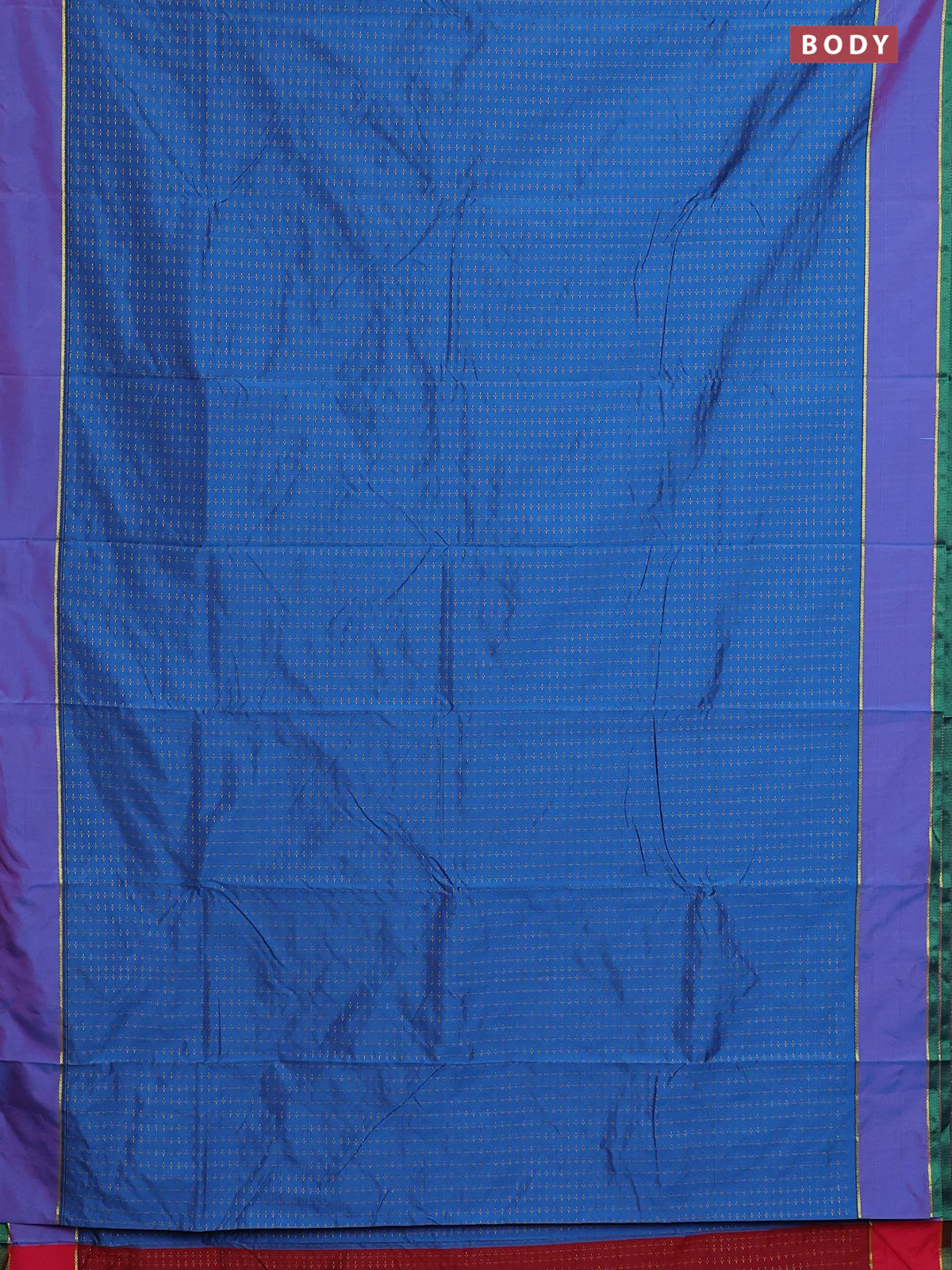 Arani semi silk saree cs blue and reddish pink with allover thread weaves and rettapet zari woven border` - Image 2