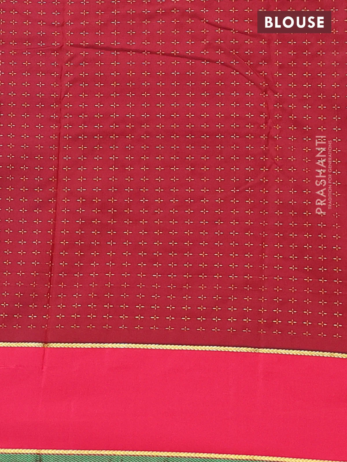 Arani semi silk saree cs blue and reddish pink with allover thread weaves and rettapet zari woven border` - Image 4