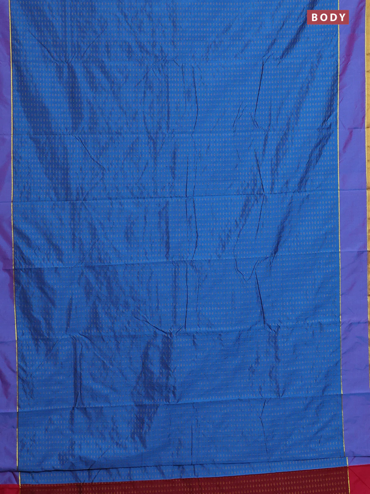 Arani semi silk saree cs blue and reddish pink with allover thread weaves and rettapet zari woven border` - Image 2