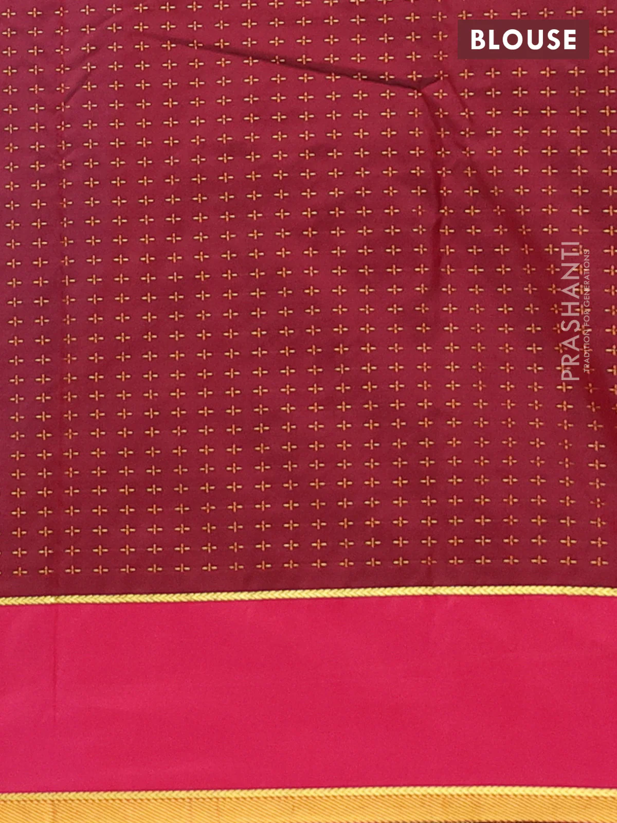 Arani semi silk saree cs blue and reddish pink with allover thread weaves and rettapet zari woven border` - Image 4