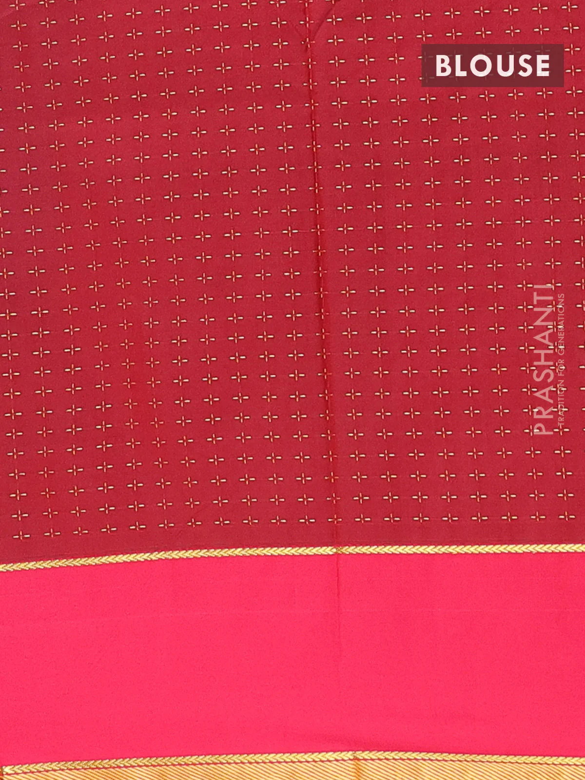 Arani semi silk saree cs blue and reddish pink with allover thread weaves and rettapet zari woven border` - Image 4