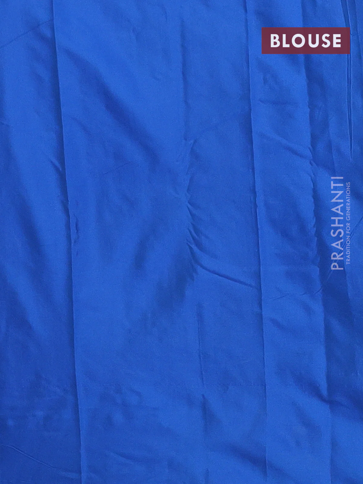 Arani semi silk saree cs blue with allover silver zari weaves in borderless style - Image 4