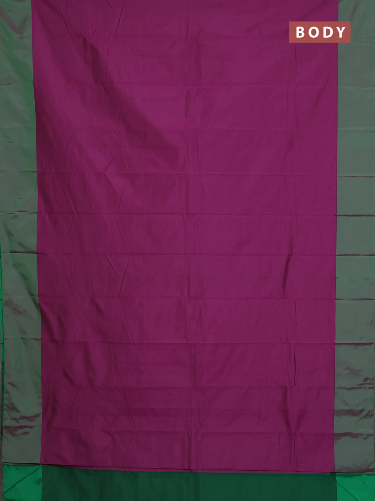 Arani semi silk saree dark magenta pink and dual shade green with zari woven buttas and paisley zari woven butta border - Image 2