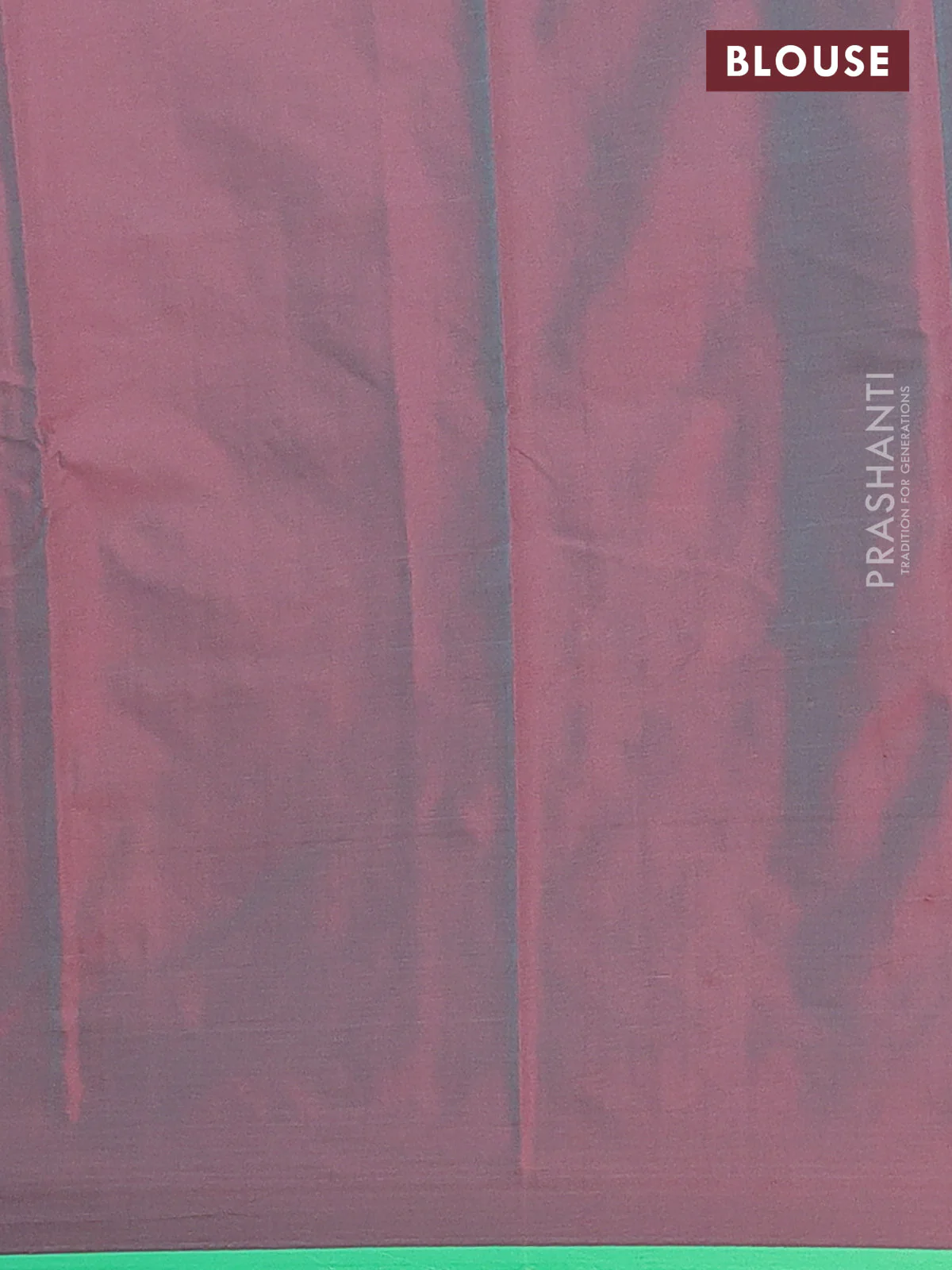 Arani semi silk saree dark magenta pink and green with allover silver zari weaves and piping border - Image 4