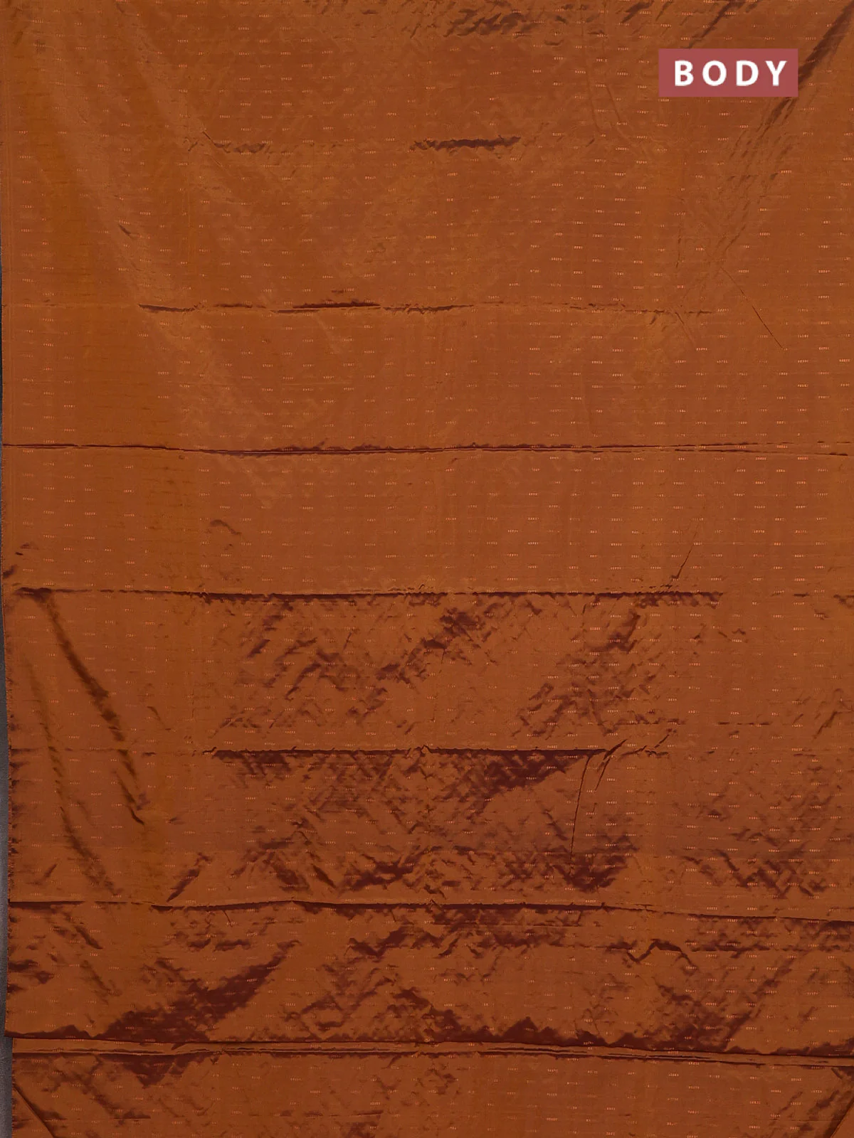 Arani semi silk saree dark mustard with zari woven buttas in borderless style - Image 2