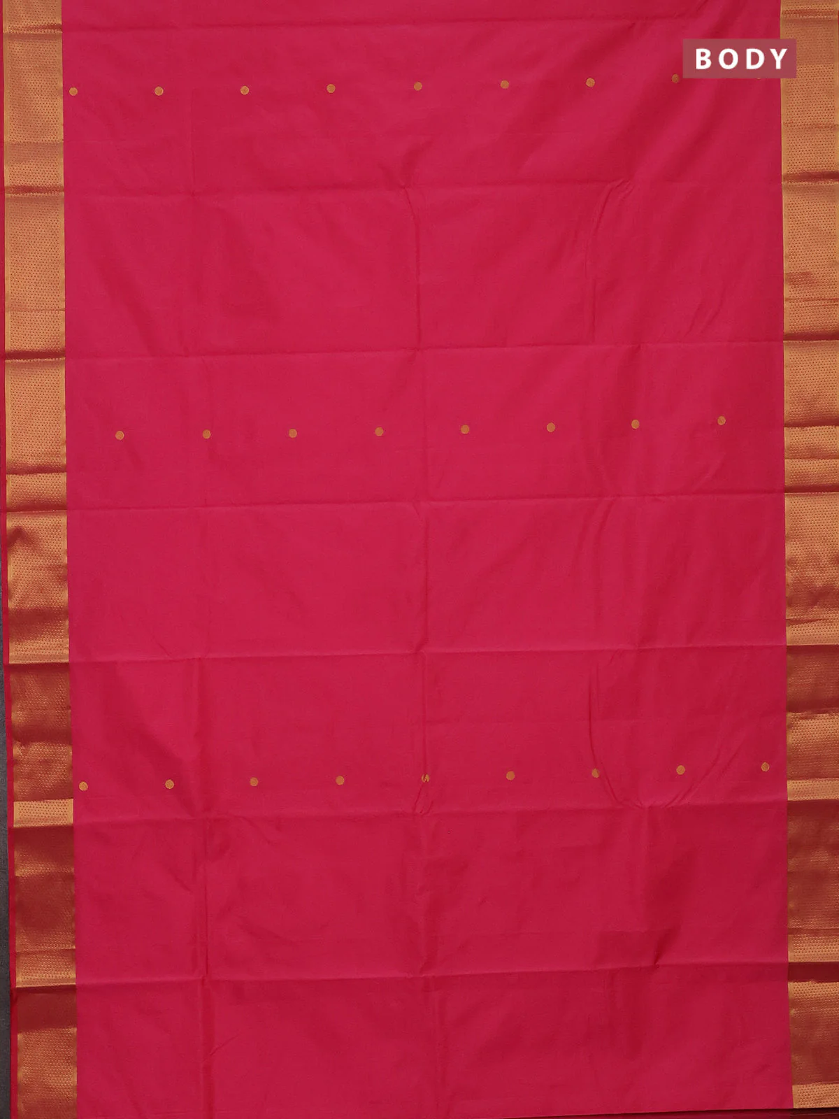 Arani semi silk saree dark peach pink with zari woven buttas and zari woven border - Image 2