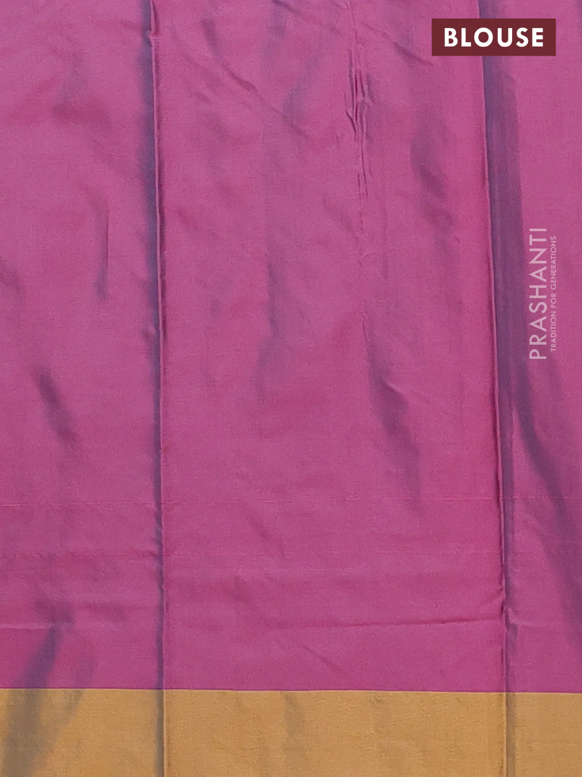 Arani semi silk saree dark purple and dark mustard with allover copper zari weaves and zari checked border - Image 4