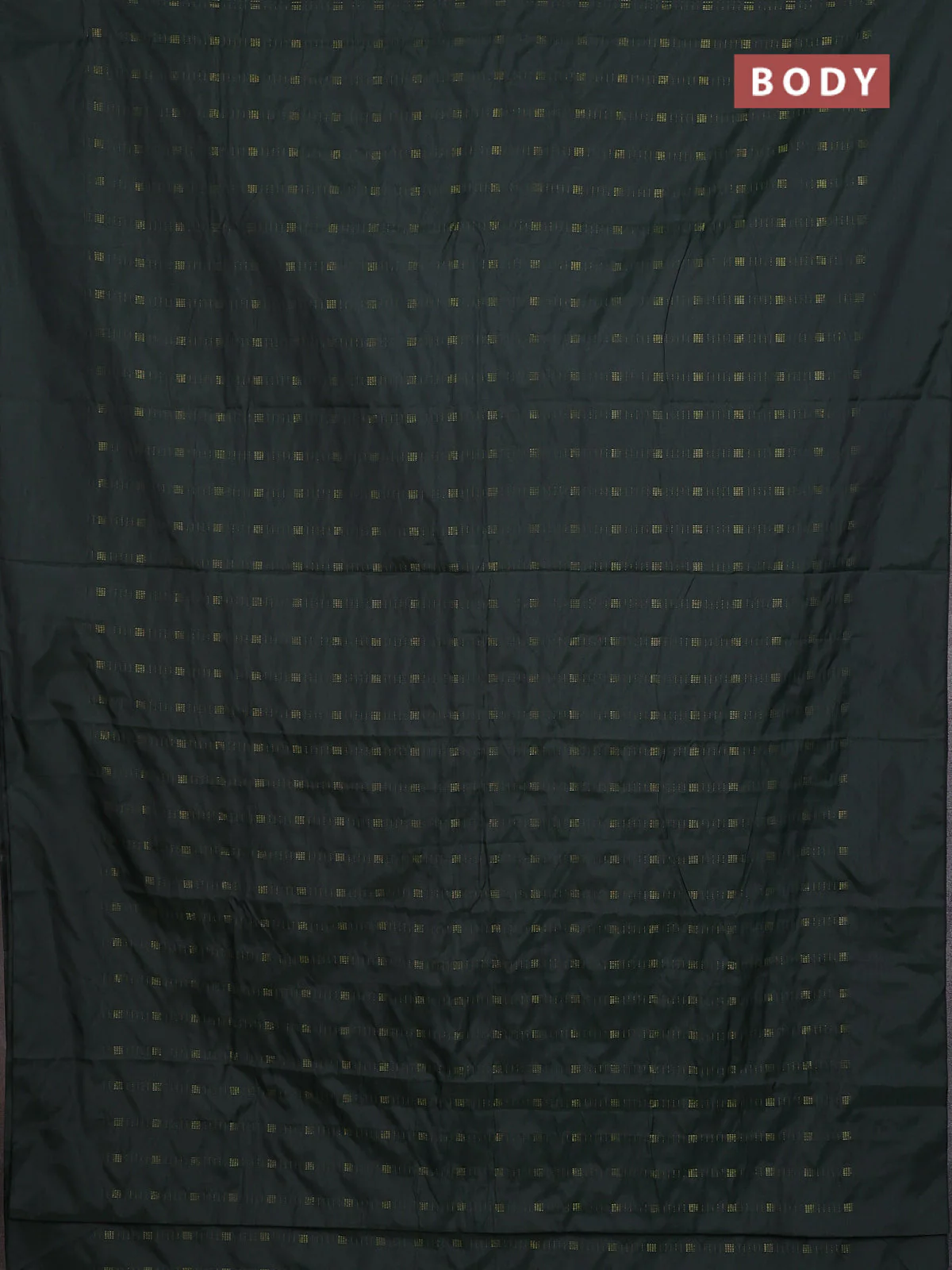 Arani semi silk saree dark sap green with allover zari weaves in borderless style - Image 2
