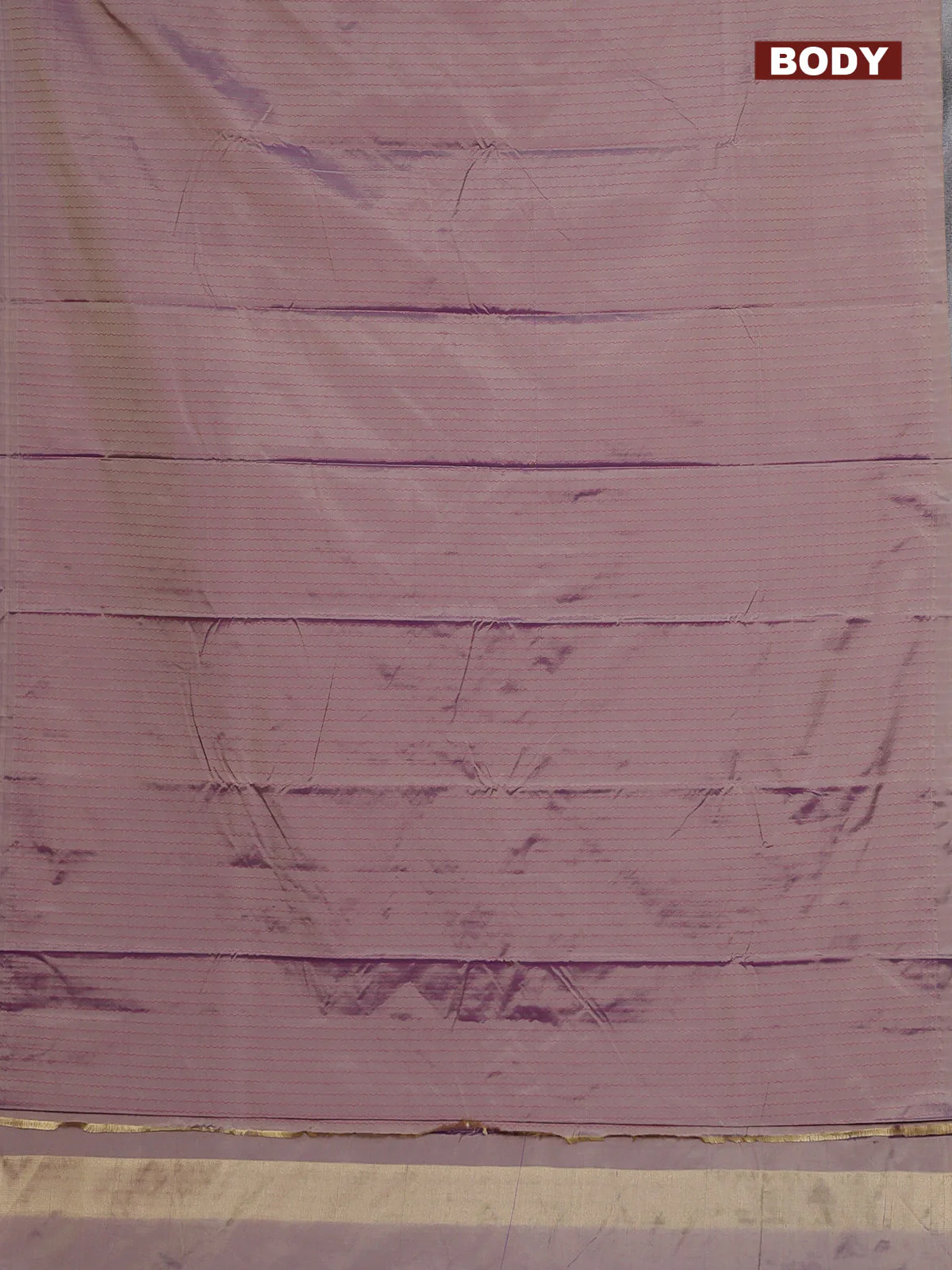 Arani semi silk saree dual shade of beige with allover thread weaves in borderless style - Image 2