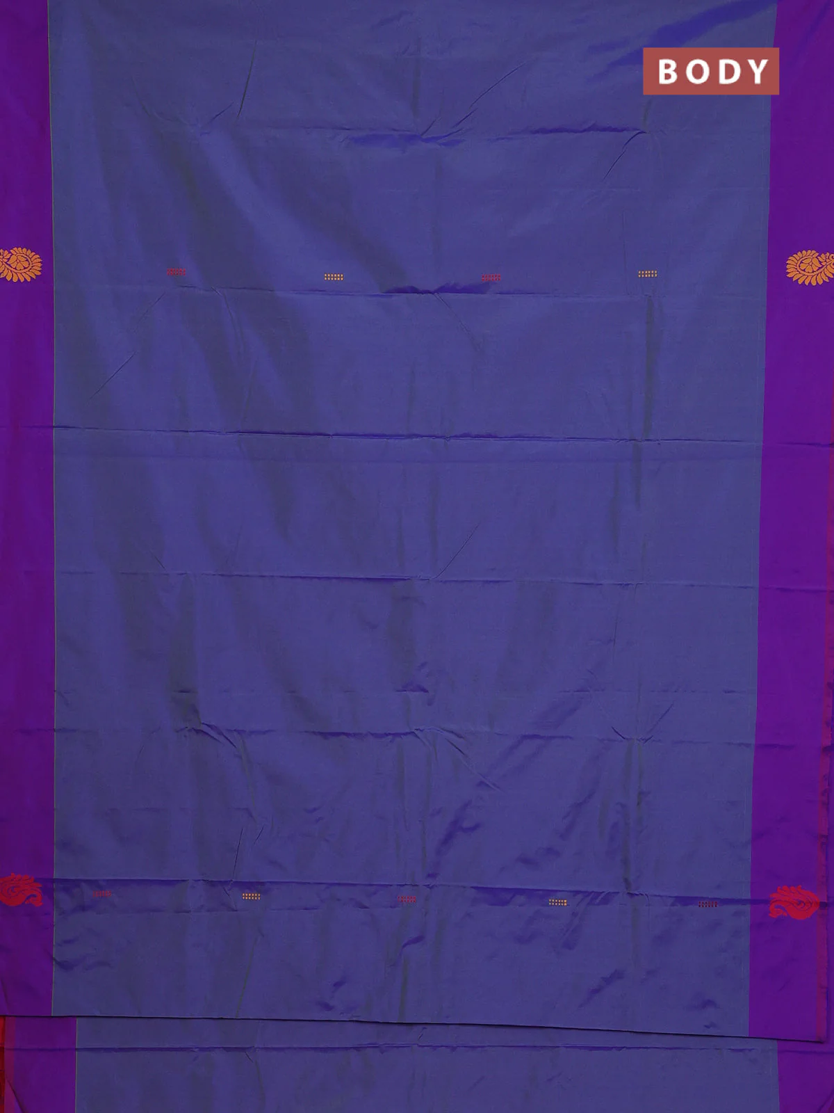 Arani semi silk saree dual shade of blue and pink with thread woven buttas and thread woven butta border - Image 2