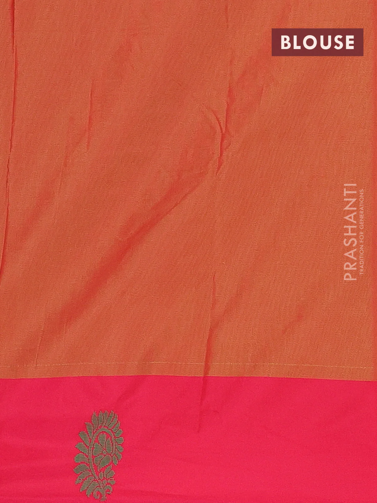 Arani semi silk saree dual shade of blue and pink with thread woven buttas and thread woven butta border - Image 4