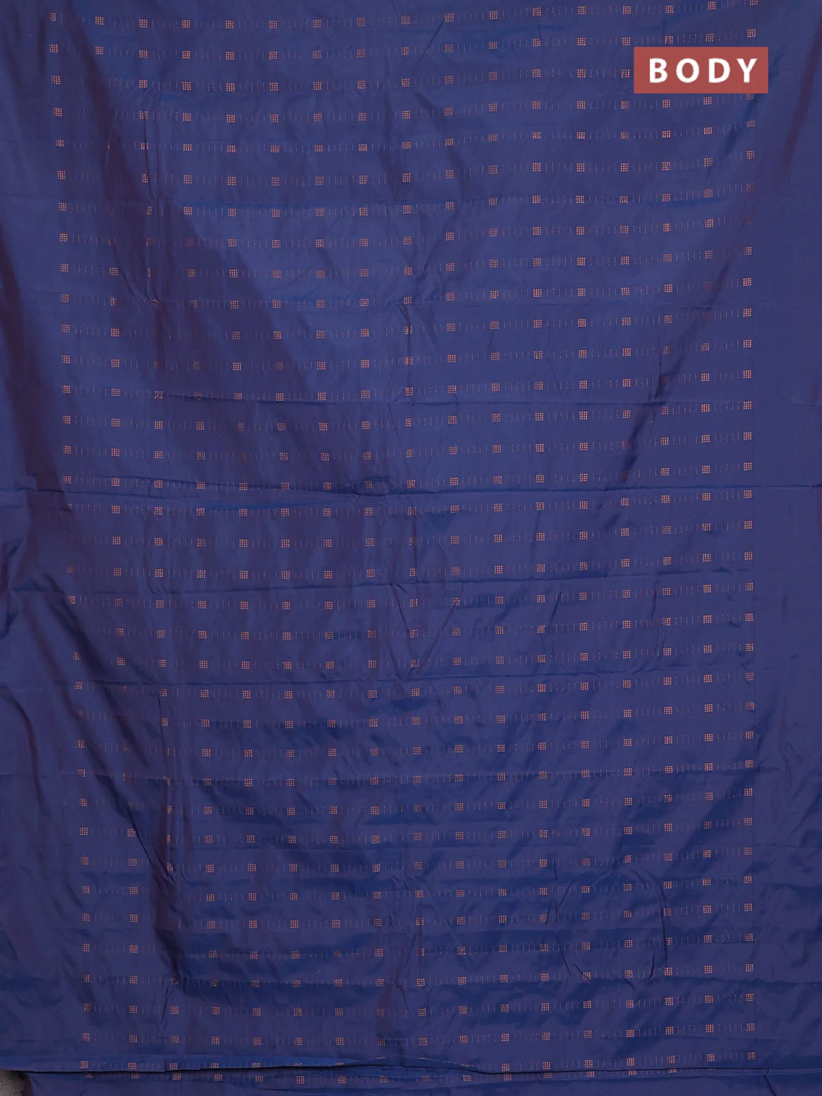 Arani semi silk saree dual shade of blue with allover copper zari weaves in borderless style - Image 2