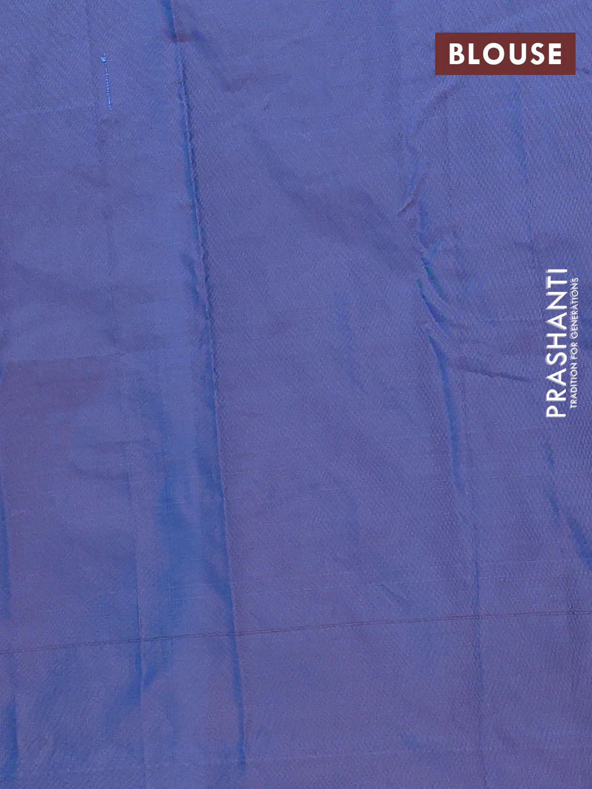 Arani semi silk saree dual shade of blue with allover copper zari weaves in borderless style - Image 4