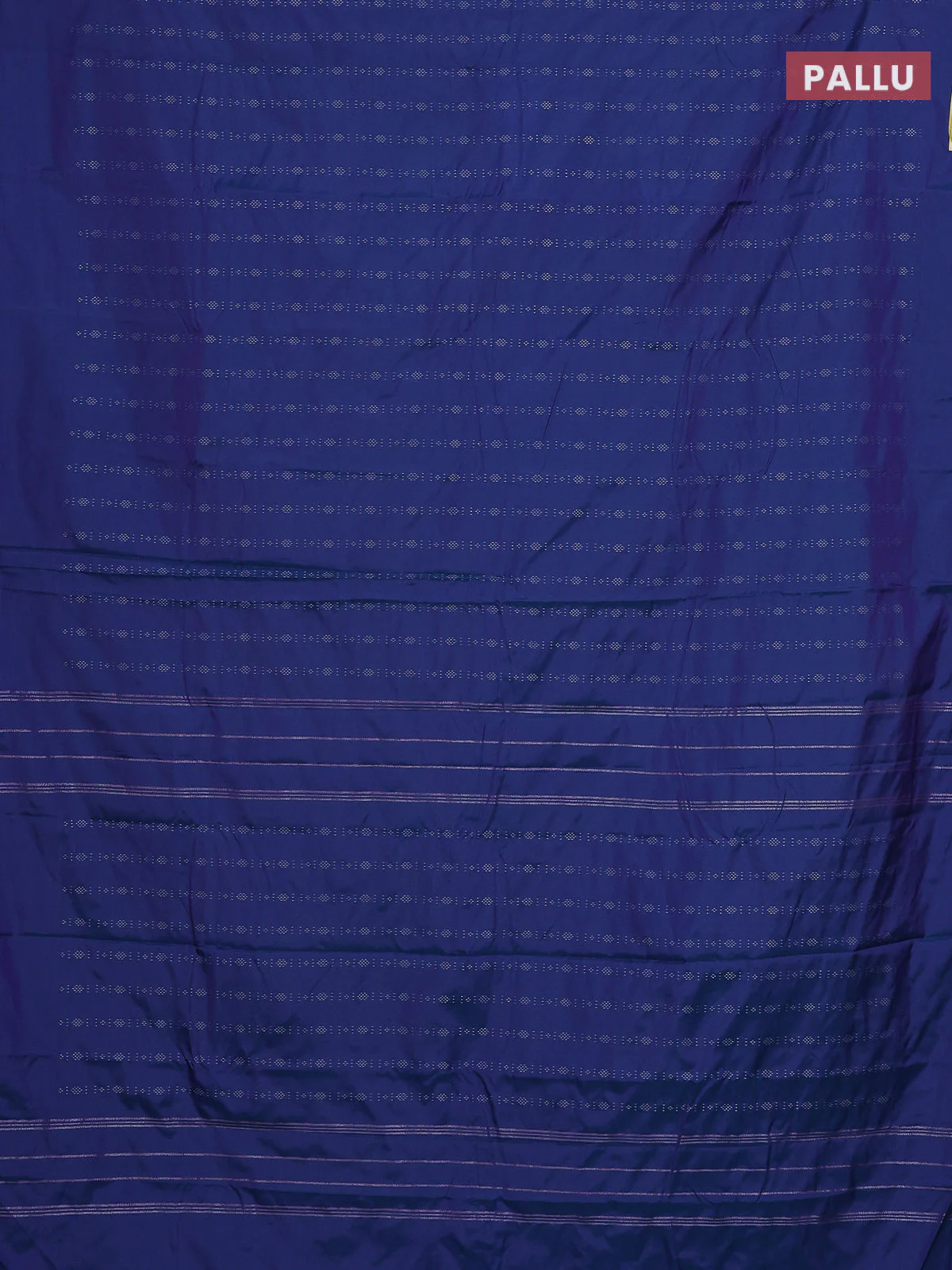 Arani semi silk saree dual shade of blue with allover silver zari weaves in borderless style - Image 3