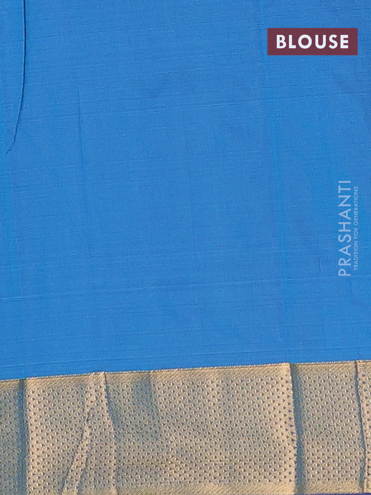 Arani semi silk saree dual shade of cs blue with zari woven buttas and zari woven border - Image 4