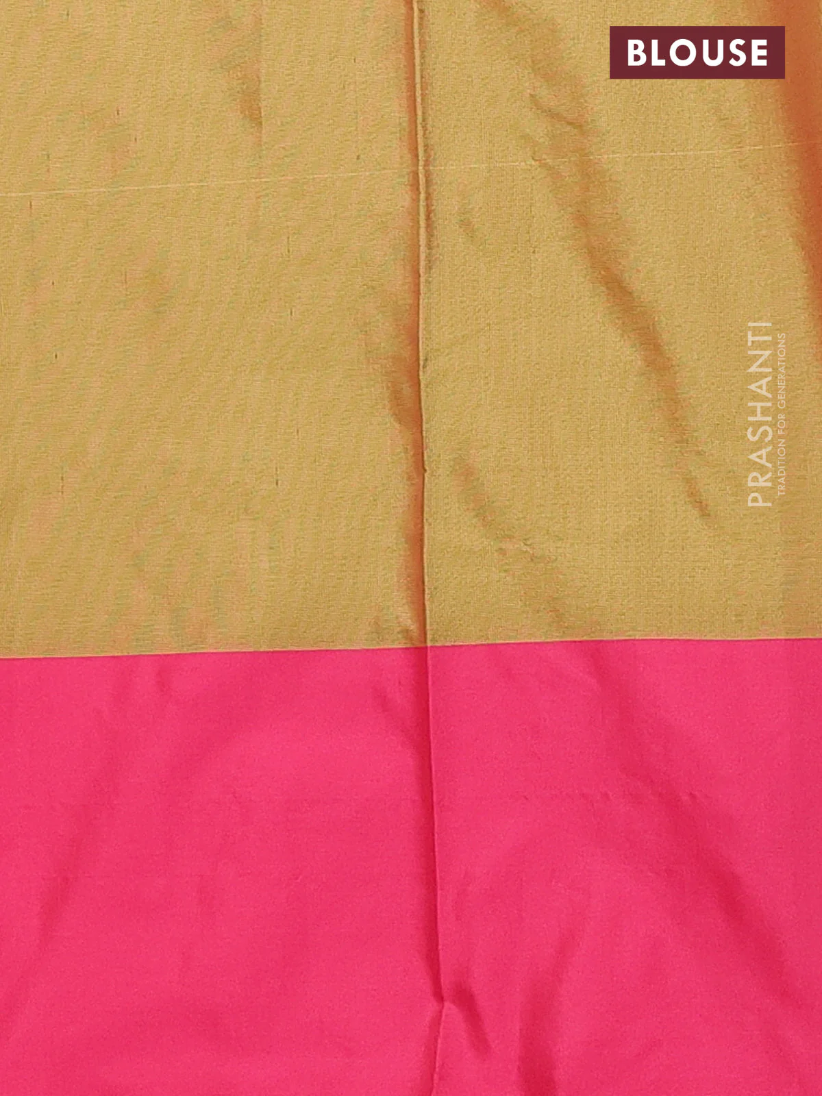 Arani semi silk saree dual shade of green and pink with allover copper zari weaves and zari checked border - Image 4
