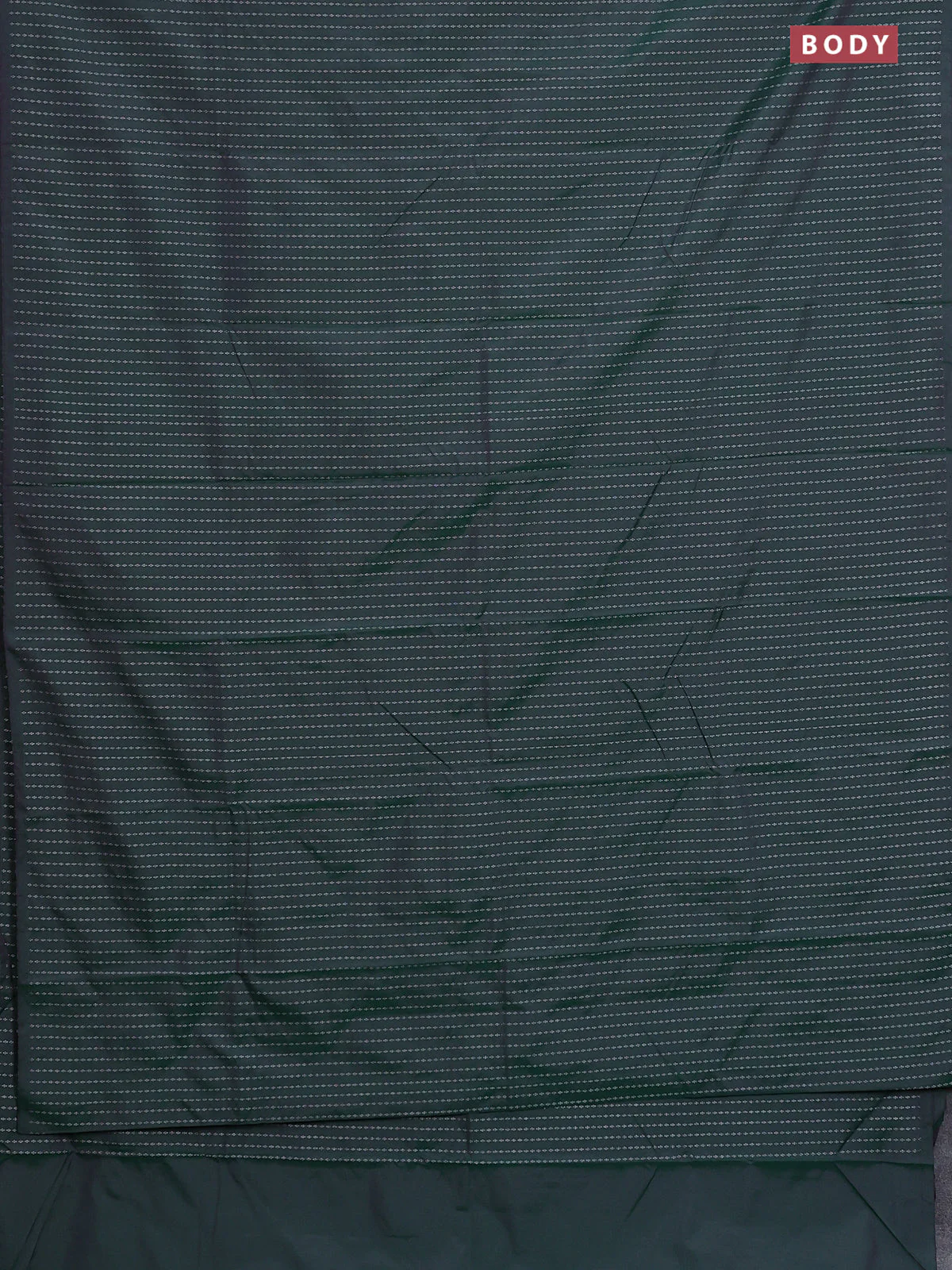 Arani semi silk saree dual shade of green with allover silver zari weaves in borderless style - Image 2