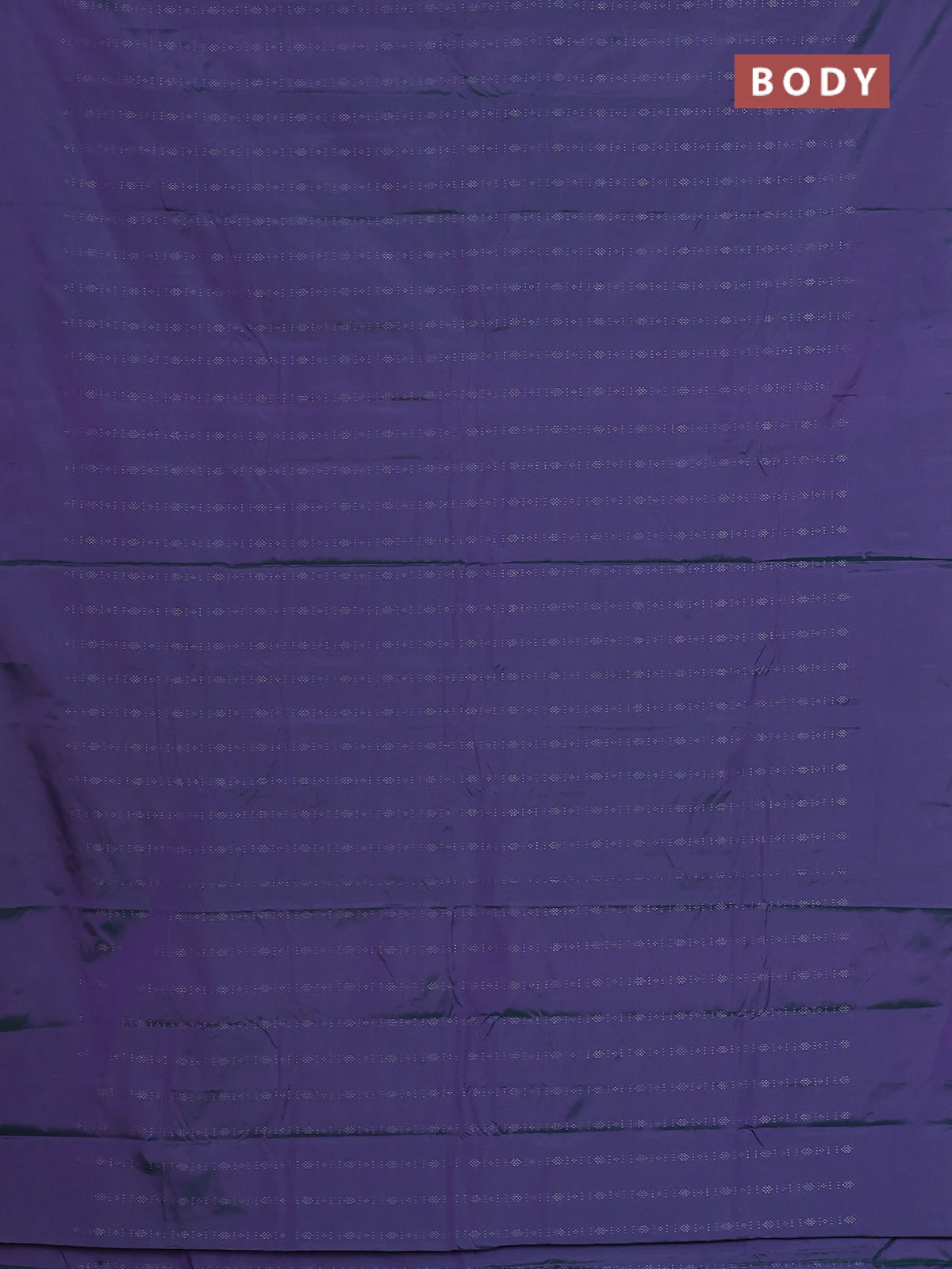 Arani semi silk saree dual shade of greenish violet with allover silver zari weaves in borderless style - Image 2