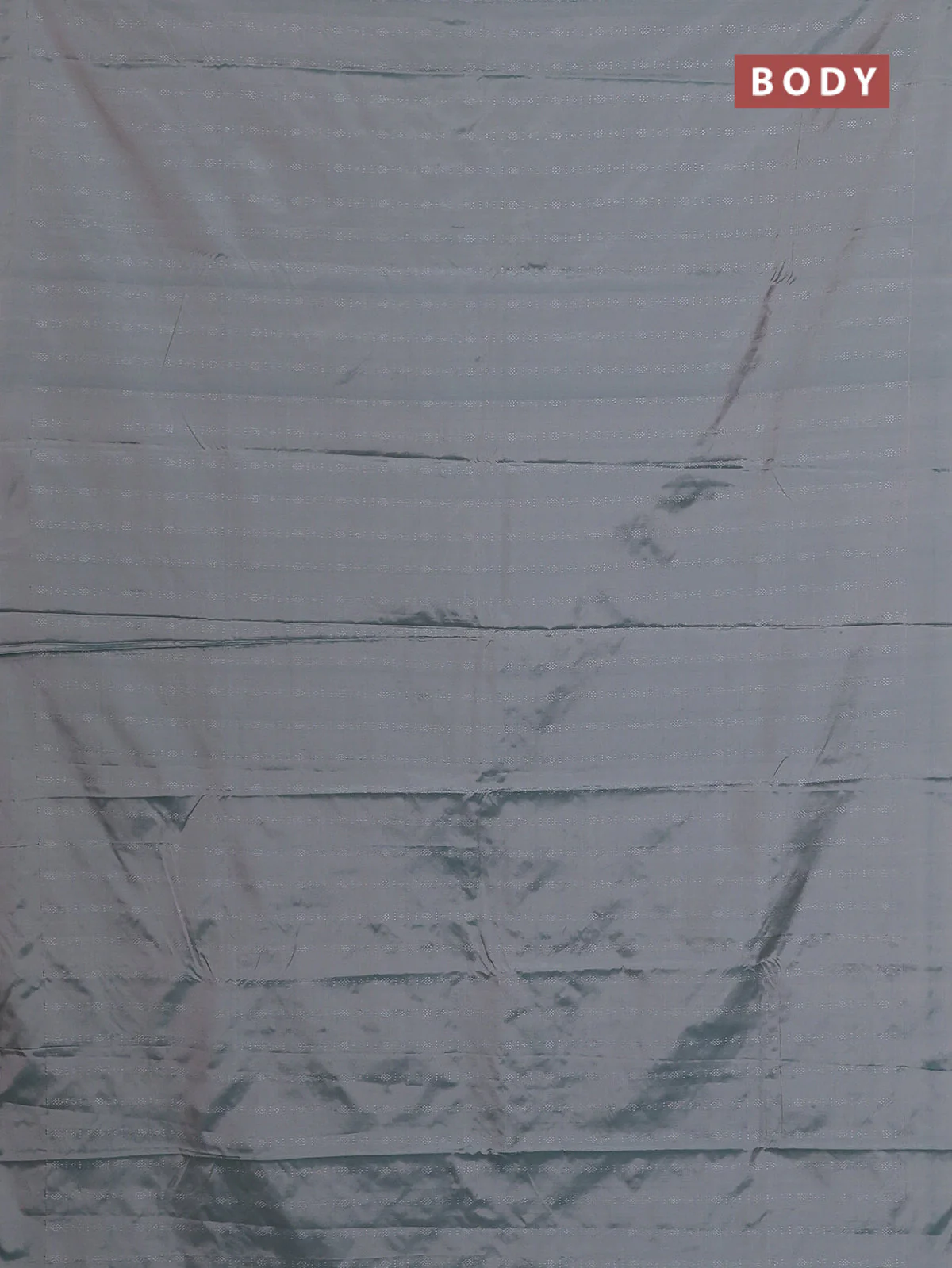 Arani semi silk saree dual shade of greyish green with allover silver zari weaves in borderless style - Image 2
