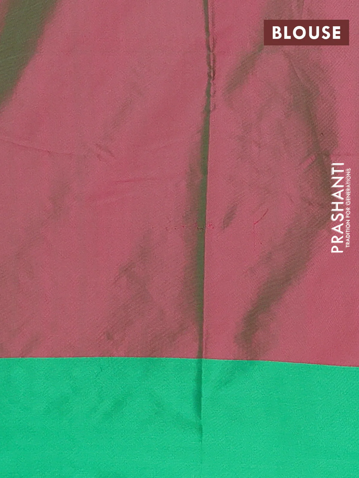 Arani semi silk saree dual shade of maroon and green with allover copper zari checked pattern and copper zari woven simple border - Image 4
