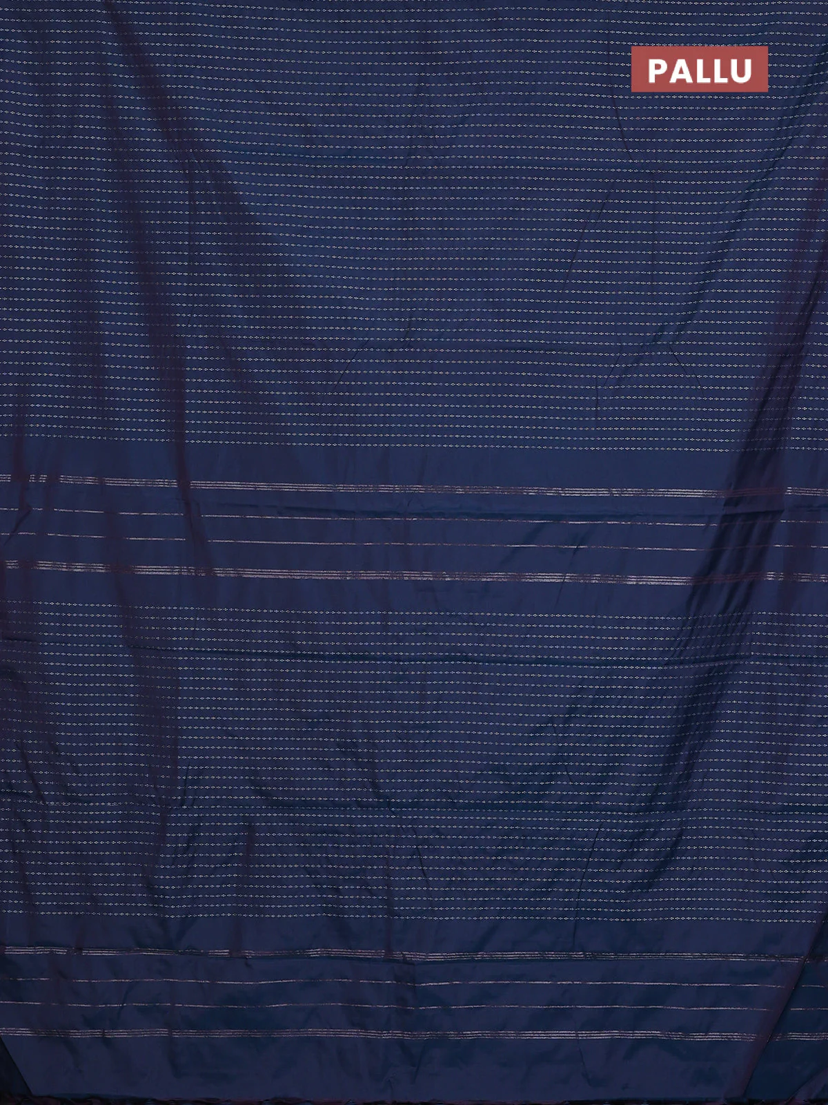Arani semi silk saree dual shade of peacock blue with allover silver zari weaves in borderless style - Image 3