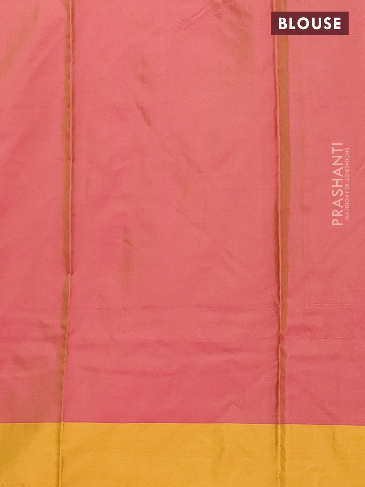 Arani semi silk saree dual shade of pink and dark mustard with allover copper zari weaves and zari checked border - Image 4