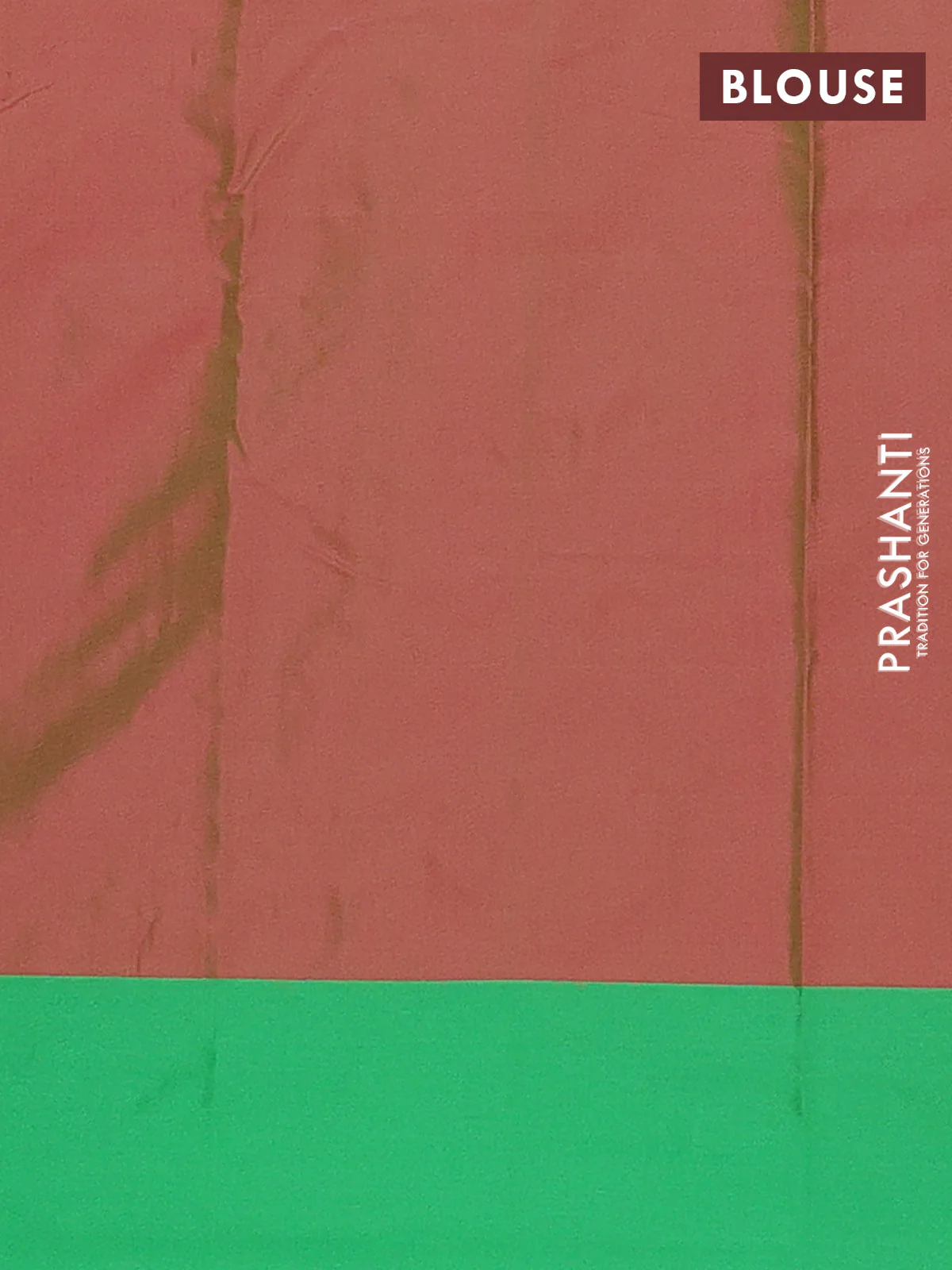 Arani semi silk saree dual shade of pink and green with allover copper zari checked pattern and copper zari woven simple border - Image 4