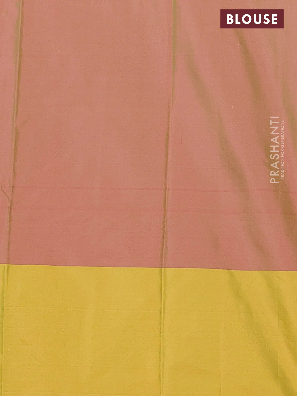 Arani semi silk saree dual shade of pinkish green and lime yellow with allover copper zari weaves and zari checked border - Image 4