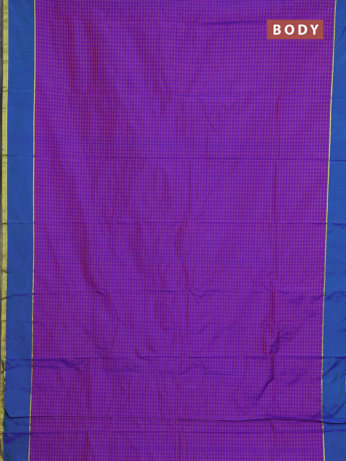 Arani semi silk saree dual shade of purple and red with allover thread weaves and rettapet zari woven border` - Image 2