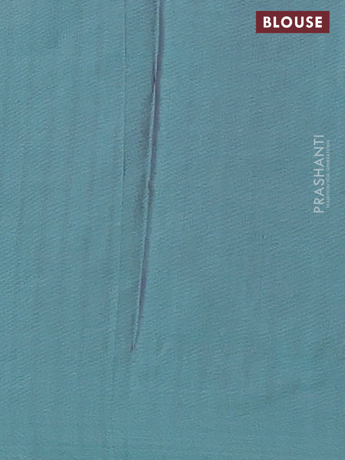 Arani semi silk saree dual shade of teal green with allover copper zari weaves in borderless style - Image 4
