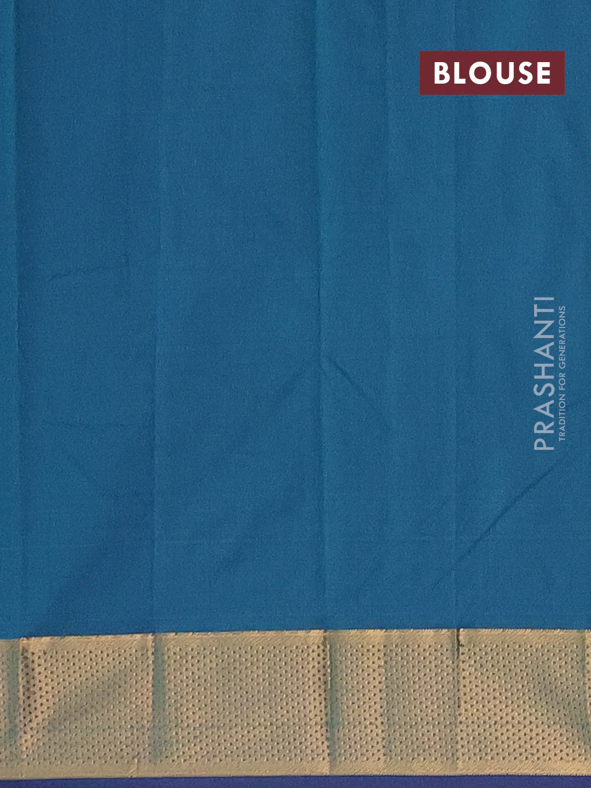 Arani semi silk saree dual shade of teal green with zari woven buttas and zari woven border - Image 4