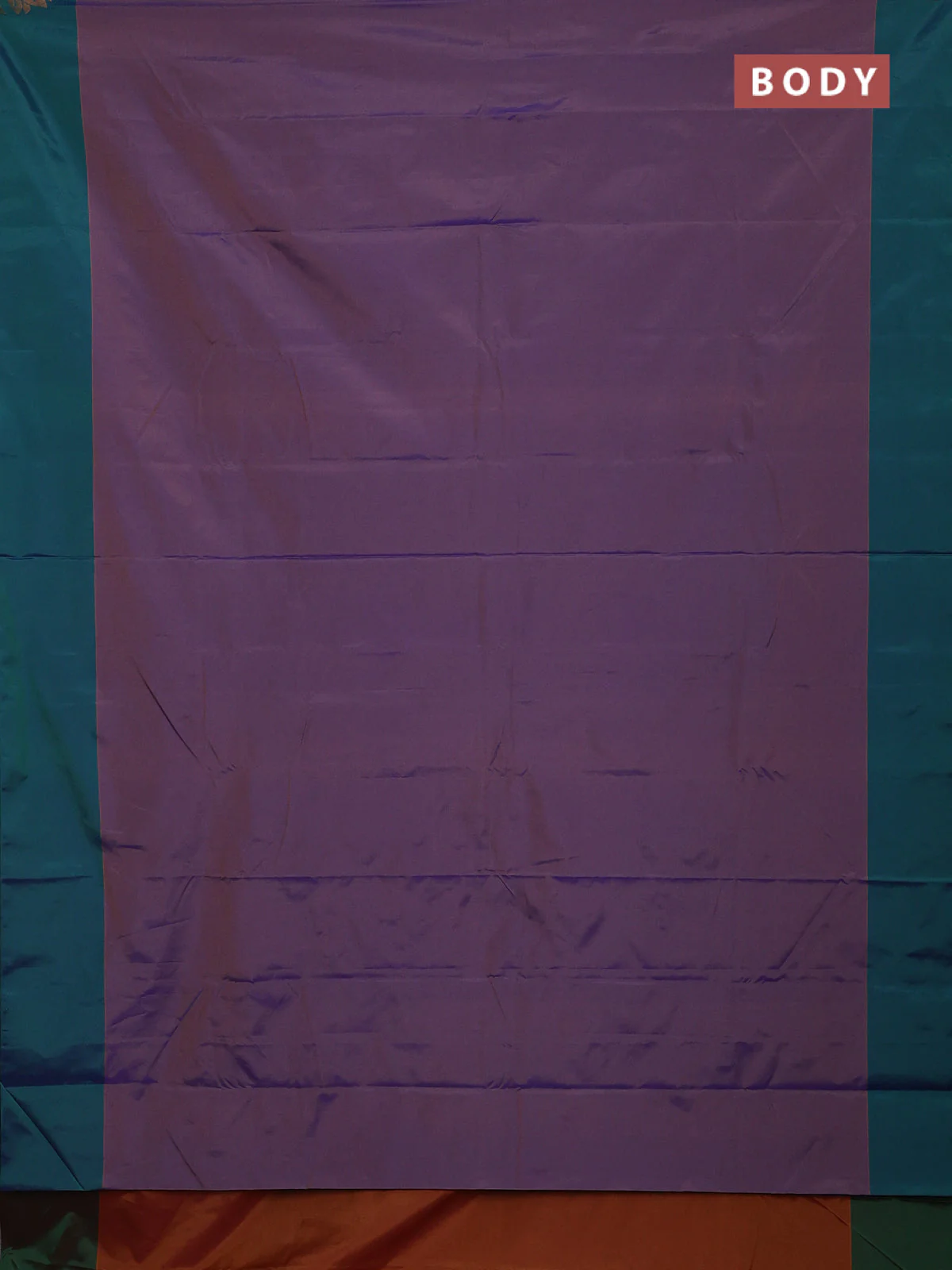 Arani semi silk saree dual shade of violet and dual shade of green with copper zari woven buttas and copper zari woven butta border - Image 2
