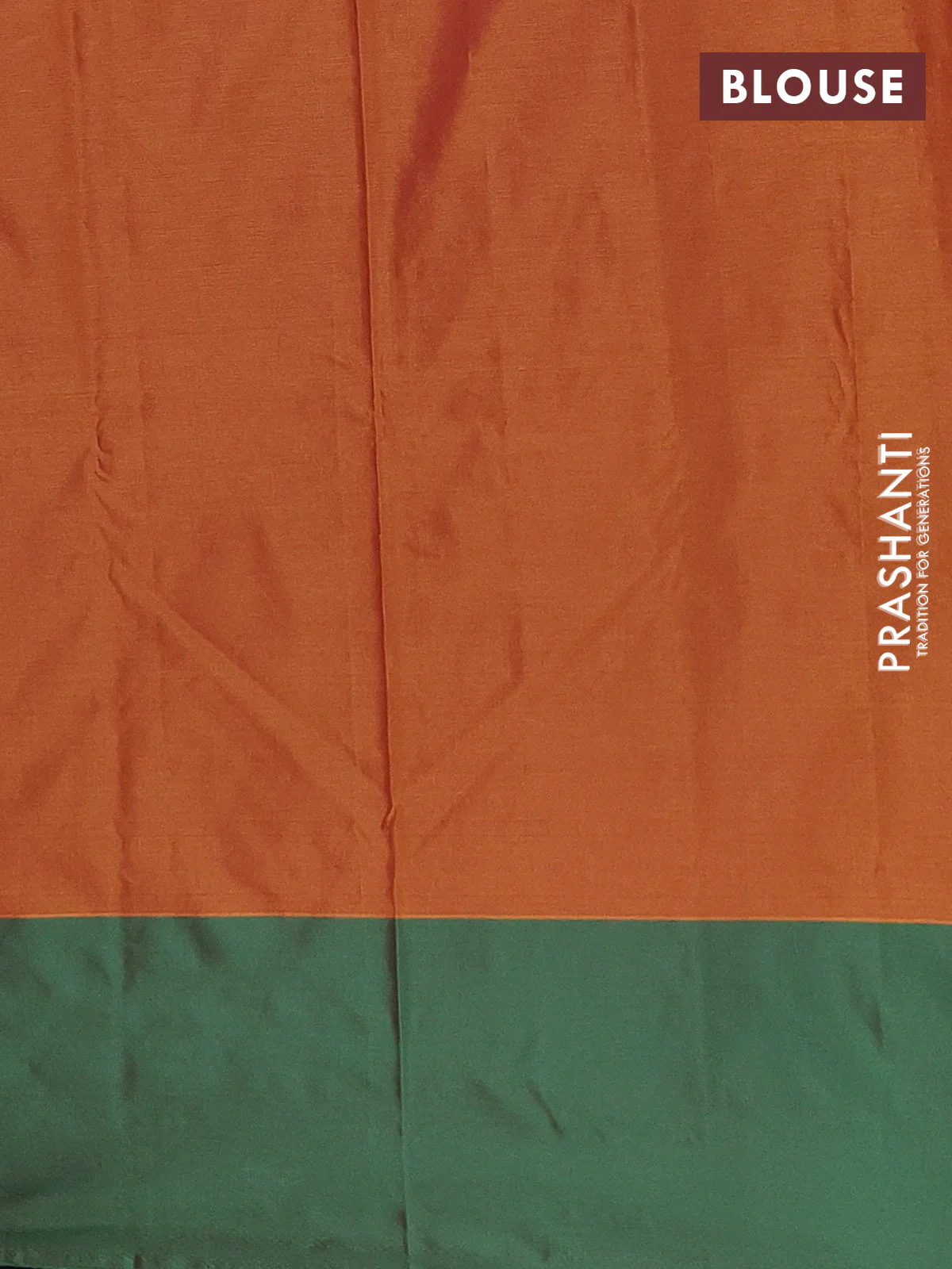 Arani semi silk saree dual shade of violet and dual shade of green with copper zari woven buttas and copper zari woven butta border - Image 4