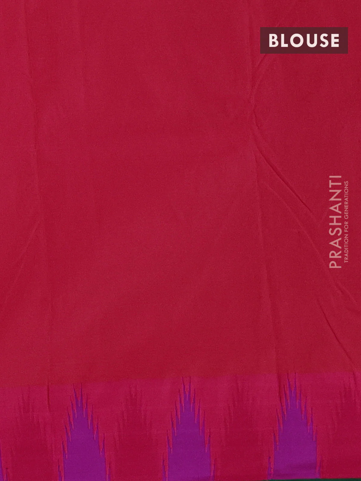 Arani semi silk saree green and dual shade of magenta pink with plain body and temple design border - Image 4