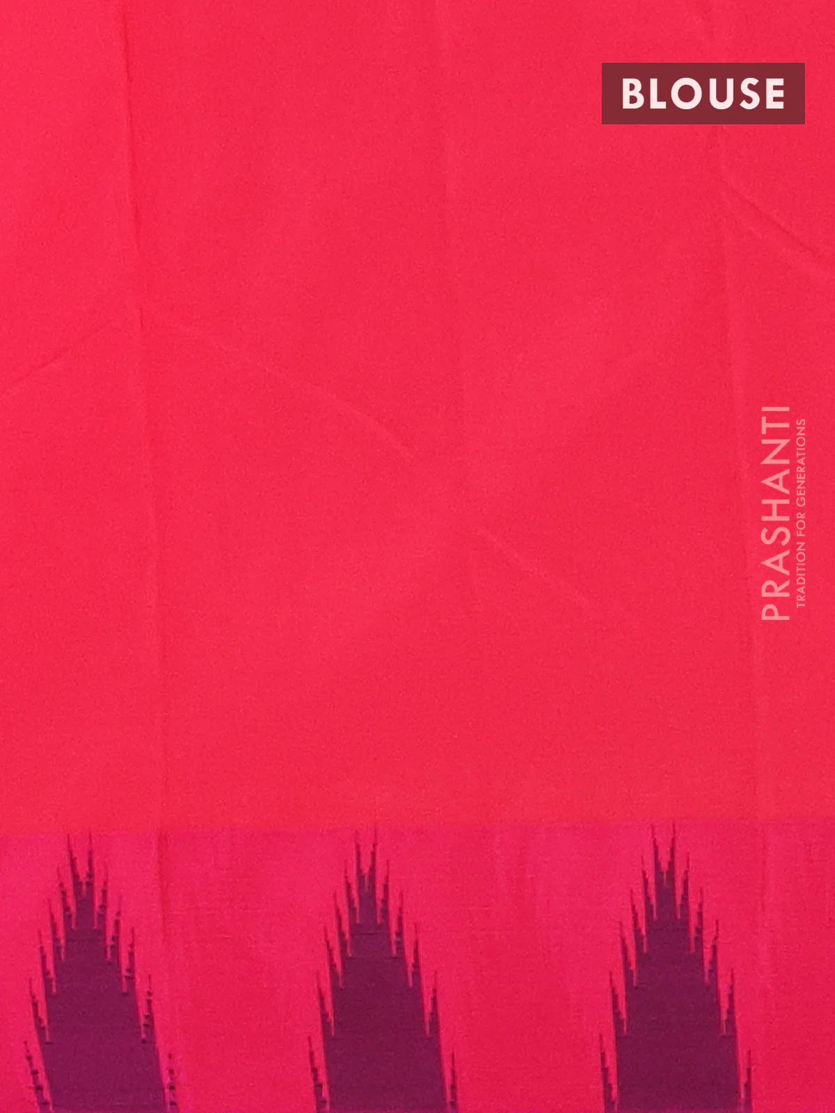Arani semi silk saree green and dual shade of pink with plain body and temple design border - Image 4